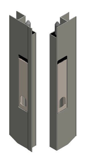 Vertical side lock 600 INOX Left without end