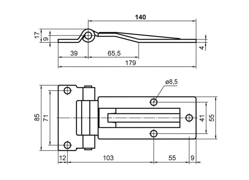 SIDE DOOR HOLE 140 mm zinc