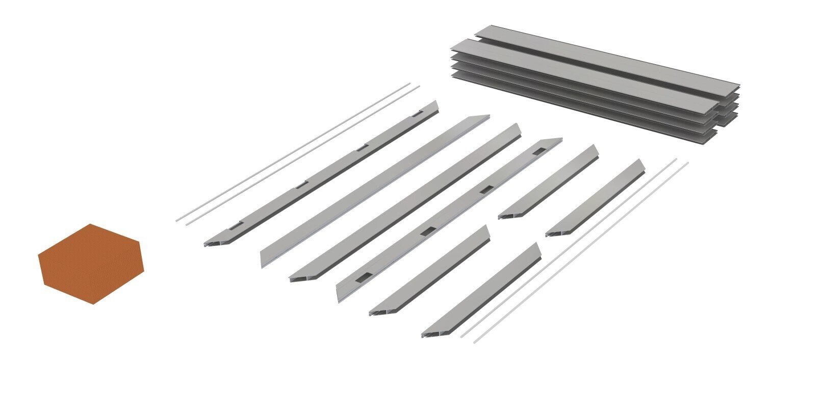 REAR DOOR SET 2-LEAF ANODIZED ALUMINUM L 2600 – 2800 X W 2550 MM SCREW-ON HINGES – WITHOUT BOLTS