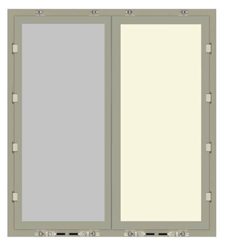 REAR DOOR SET 2-LEAF PANEL DOOR WITH ANODIZED ALUMINUM FRAME L 3000 – 3200 X W 2550 MM SCREW-ON HINGES