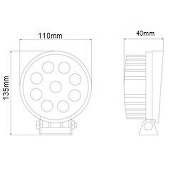 WORKING LAMP 9x LED ROUND