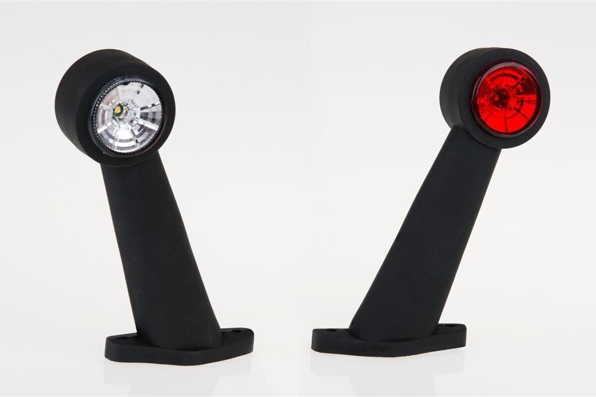 lampa obrysowa LED ukośna biała i czerwona z przewodem