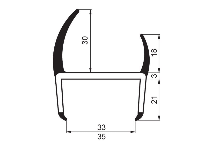 PVC SEAL 33/35 mm gray/black
