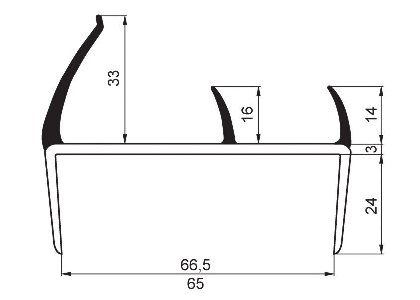 PVC SEAL 65/66, gray/black 5m