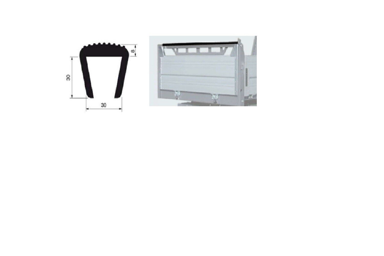 PROFIL PVC ZABEZPIECZAJĄCY BURTĘ / ŁADUNEK L 2500 MM