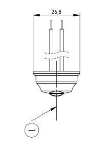 SLIM MARKER LAMP WITH FIBER OPTICS RED LED