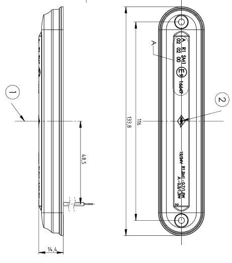 SLIM MARKER LAMP WITH FIBER OPTICS RED LED