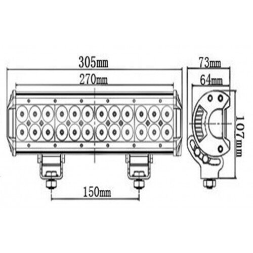 LED PANEL 72 W 305 MM APPROVAL 12V / 24V