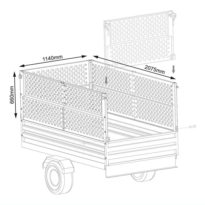 KONSTRUKCJA SIATKOWA ALUMINIOWA SKŁADANA WYM 2075x1140x660mm