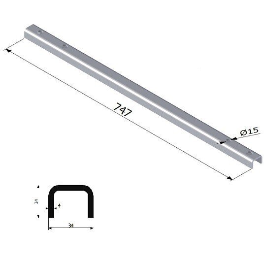 Pole mounting c-pillar 750 mm