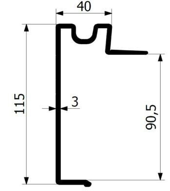 Circumferential profile 90 mm ALU CASE FRAME L-6200