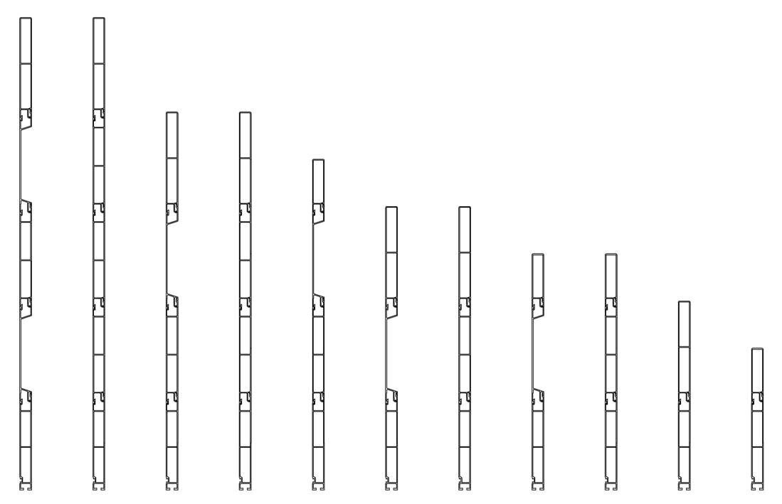 Top side profile 100 mm, aluminum anodized