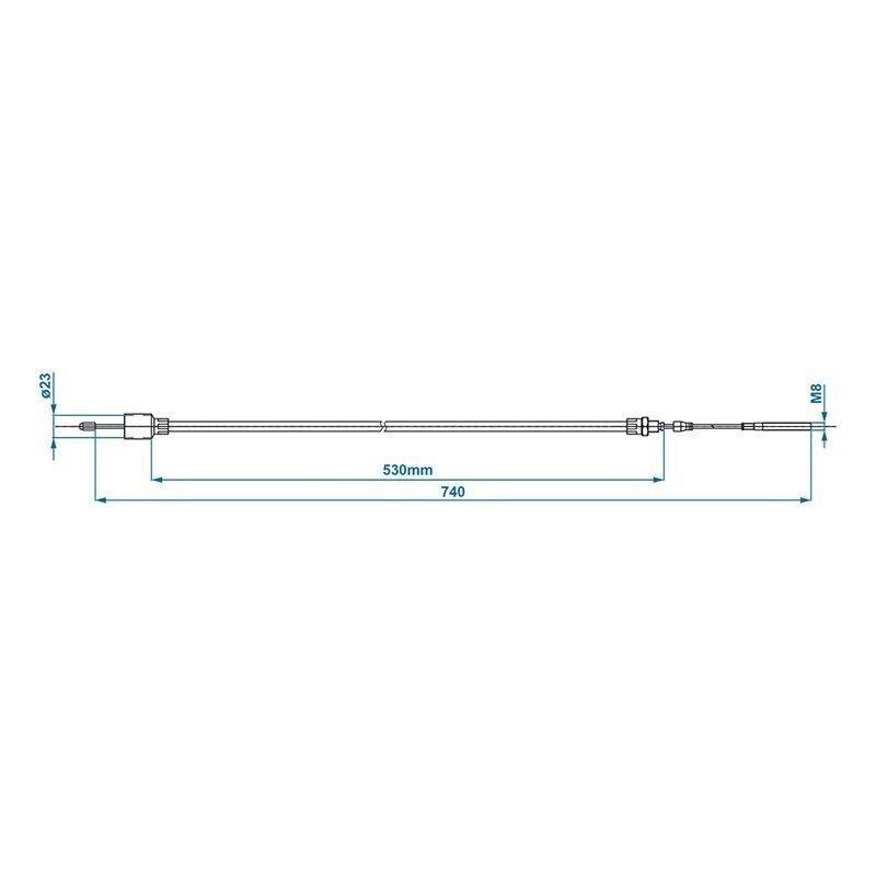 Linka hamulcowa 530/740mm tuleja Ø26/23mm pasuje do ALKO do ’97