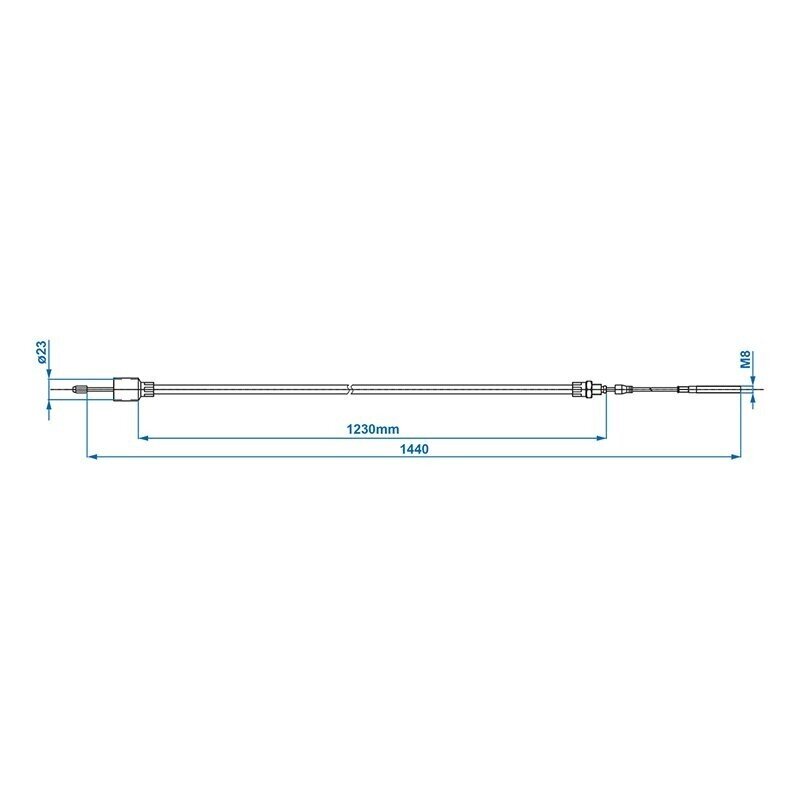 Brake cable 1230/1440mm bushing Ø26/23mm fits ALKO to 97