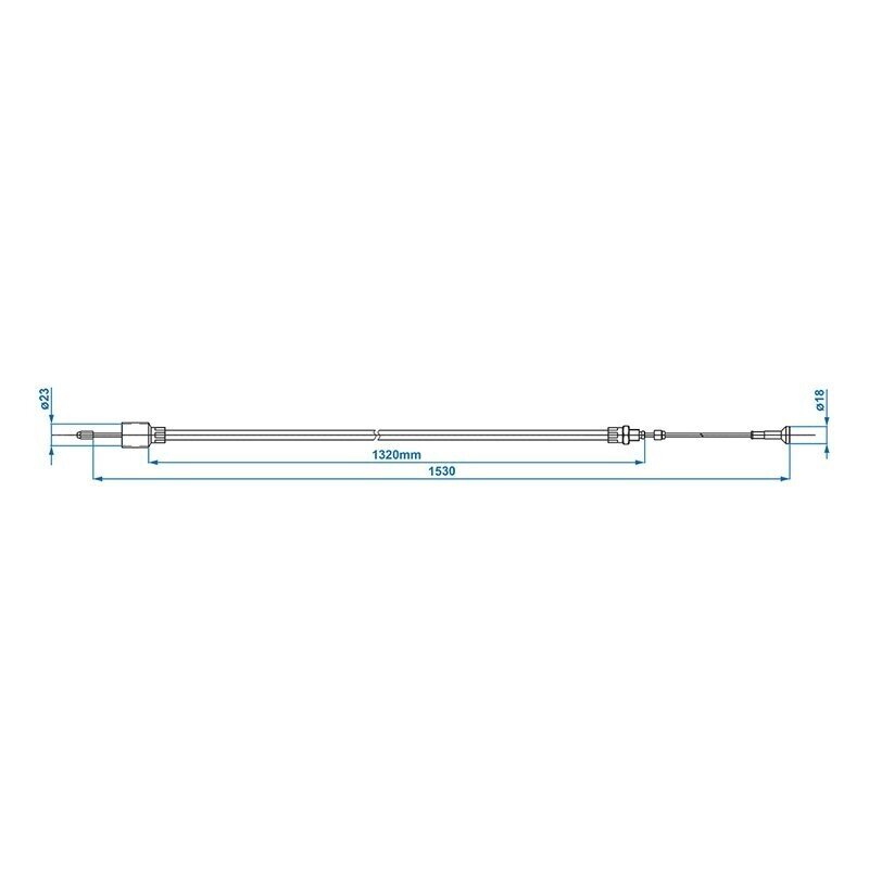 Brake cable 1320/1530mm bushing Ø26/23mm fits ALKO from 97 and up