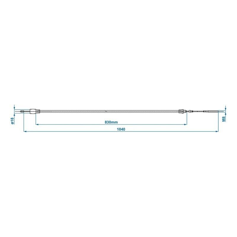 Linka hamulcowa 830/1040mm tuleja Ø22/18mm pasuje do Knott/Schlegl/Nieper/Avonride/BPW