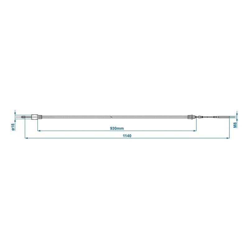 Linka hamulcowa 930/1140mm tuleja Ø22/18mm pasuje do Knott/Schlegl/Nieper/Avonride/BPW