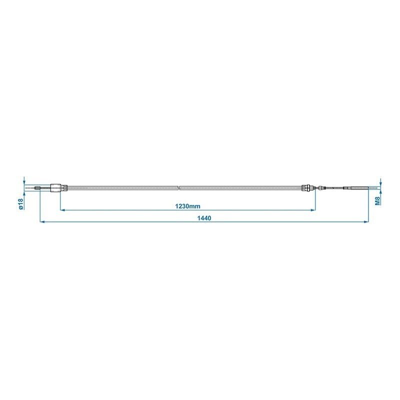 Linka hamulcowa 1230/1440mm tuleja Ø22/18mm pasuje do Knott/Schlegl/Nieper/Avonride/BPW