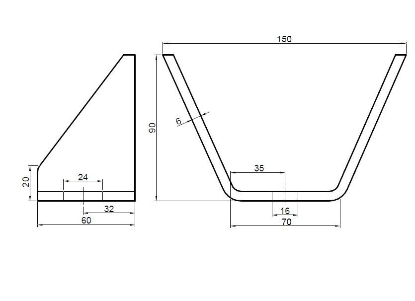 Mounting Console 150x60x6