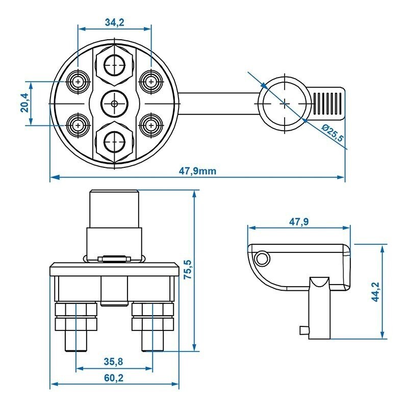 Accumulator main switch 2-pole