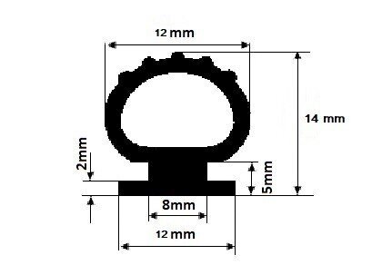 Container door profile gasket 12×14 mm