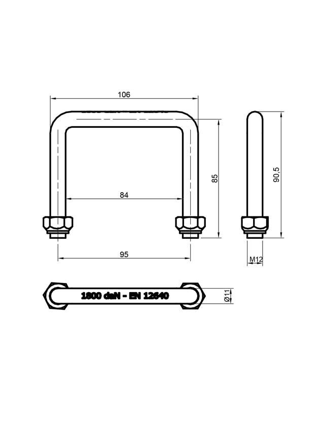 ZN clamping bracket M12 1800 kg