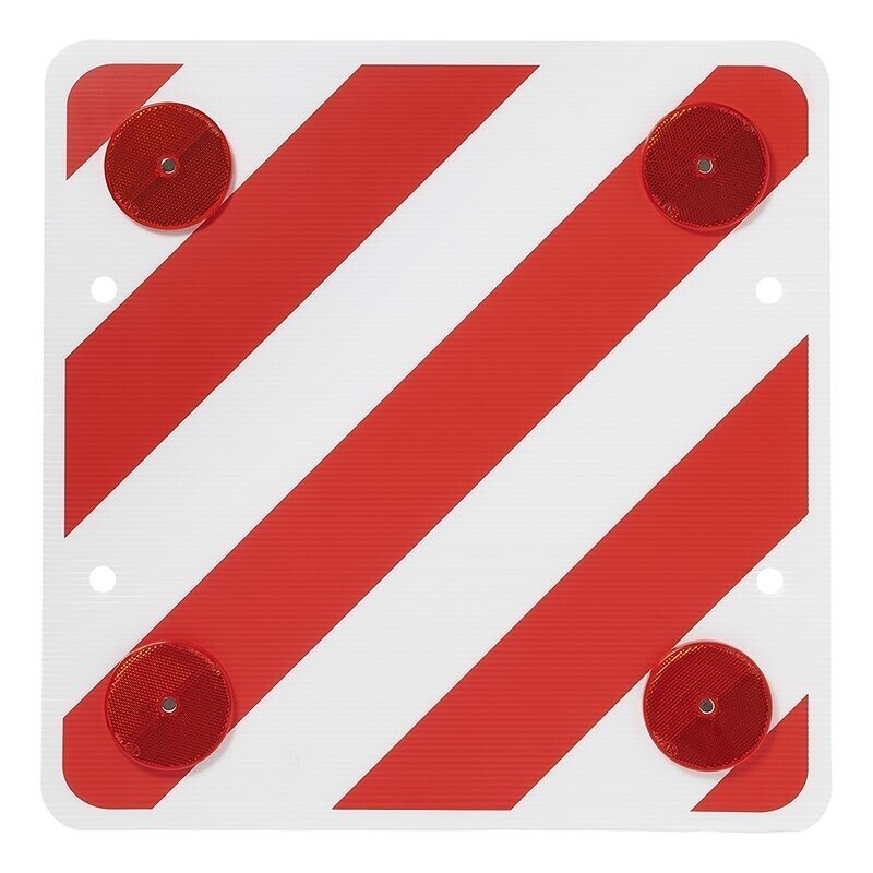 PLASTIC Rear Warning Sign 50x50cm with reflectors