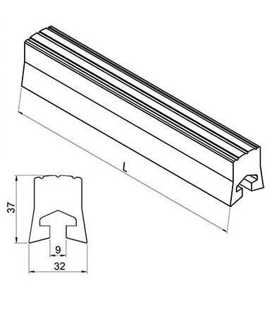 PVC SIDE REFLECTOR L 3000 mm