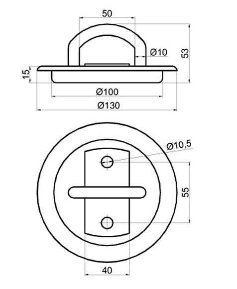 LOAD MOUNTING HOLDER FI 100 800kg