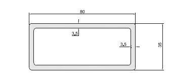 PIPE PROFILE 80×35 ALU ANODA