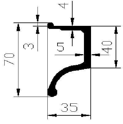 L-3100 mm frame superstructure profile