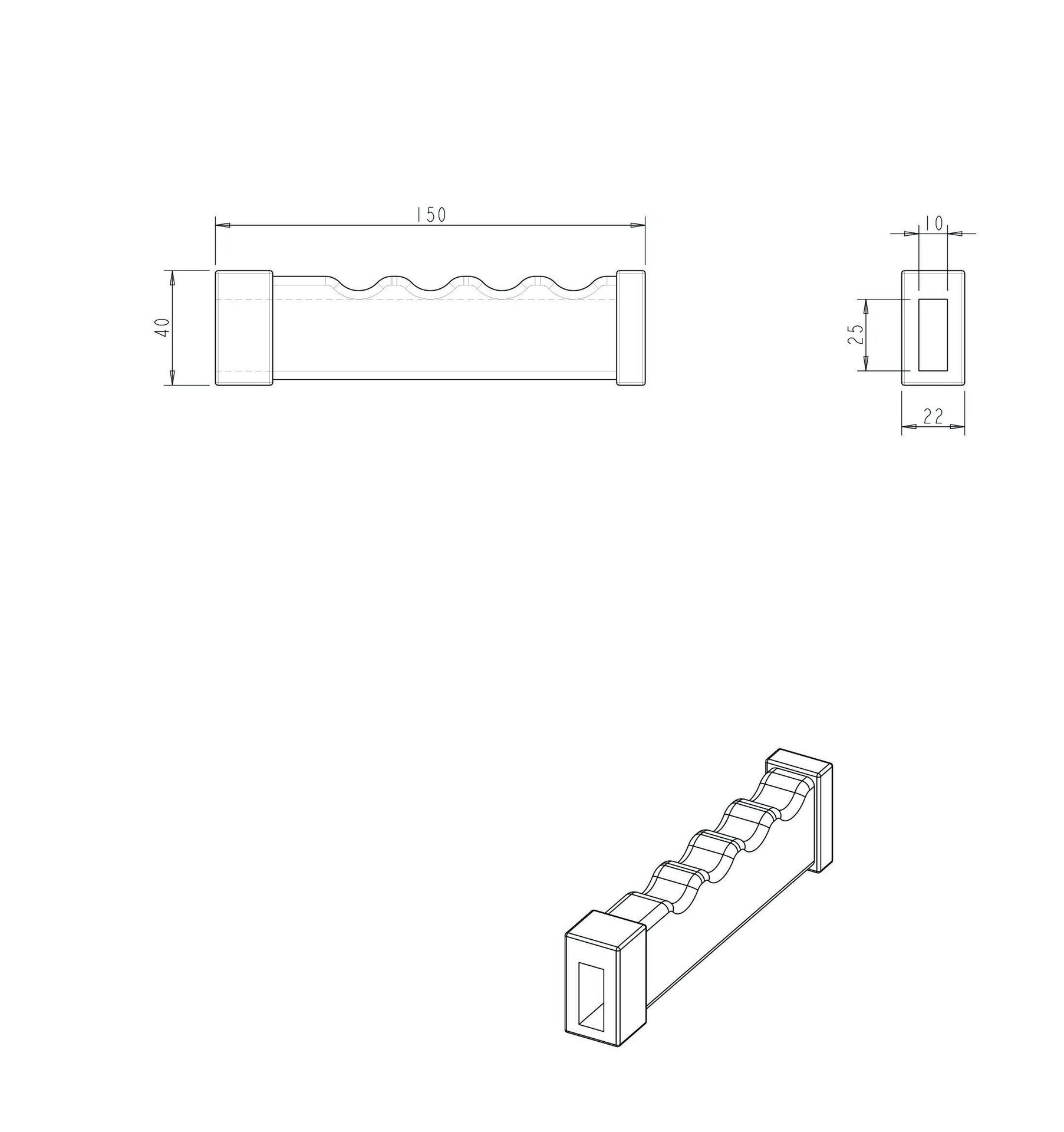 Handle / rubber cap 150×40 mm Handle