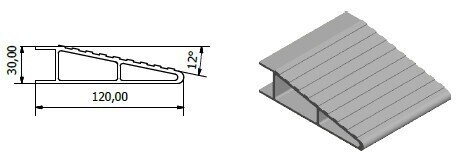 PROFIL NAJAZDOWY ZAKOŃCZENIOWY ALU 4310 MM