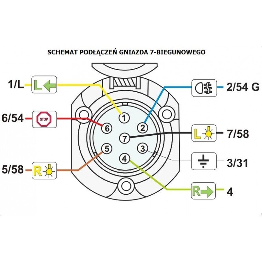 7 PIN / pole 12V socket