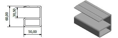 Ramp edge profile 60×50 L-5200mm
