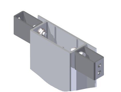 Słupek wypinany z kieszenią aluminiowy 600 środkowy