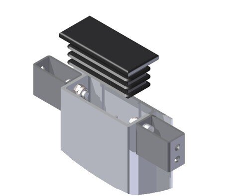 Słupek wypinany z kieszenią aluminiowy 600 środkowy