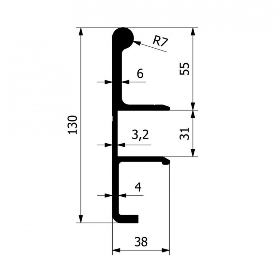 Laval flange perimeter profile “130” L-5200mm