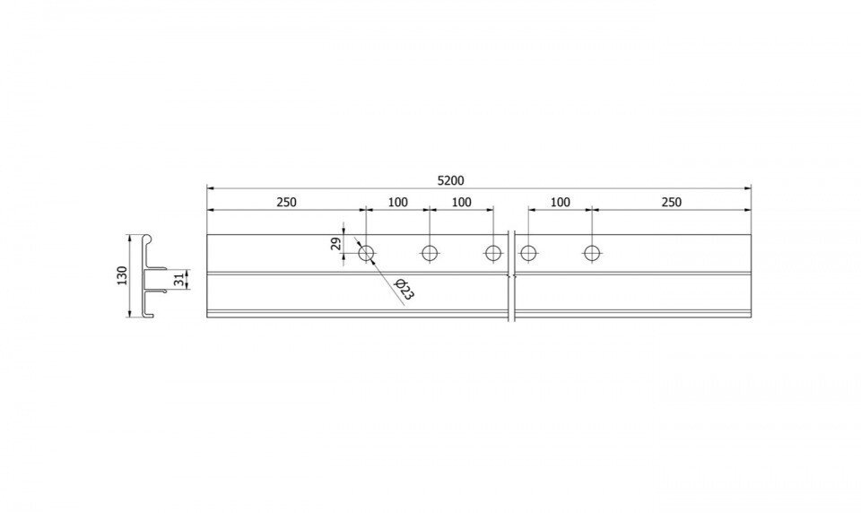Laval flange perimeter profile “130” L-5200mm