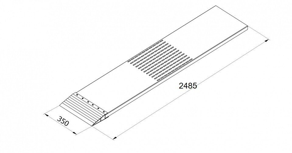 Najazd aluminiowy TYP A 4-komorowy 2485x350x40