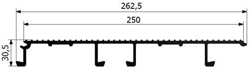 Floor panel L2300 W250 H30 16 holes