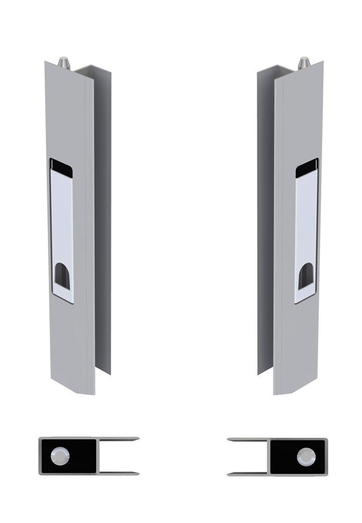 Vertical side lock 400 INOX Right without end