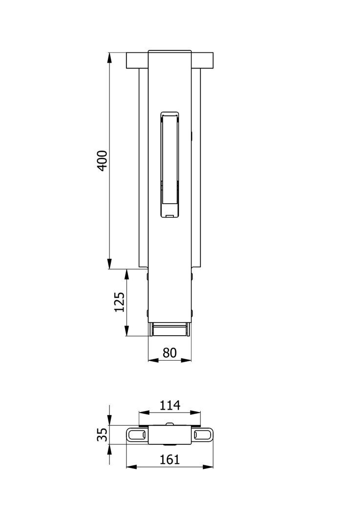 Removable post with pocket aluminum 400 middle post