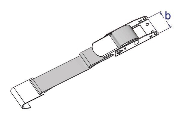 Stainless steel buckle with belt and hook for tarpaulin curtain tension