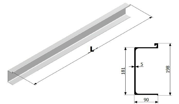 ZDERZAK TYLNY LAWETY ALU 2200 mm