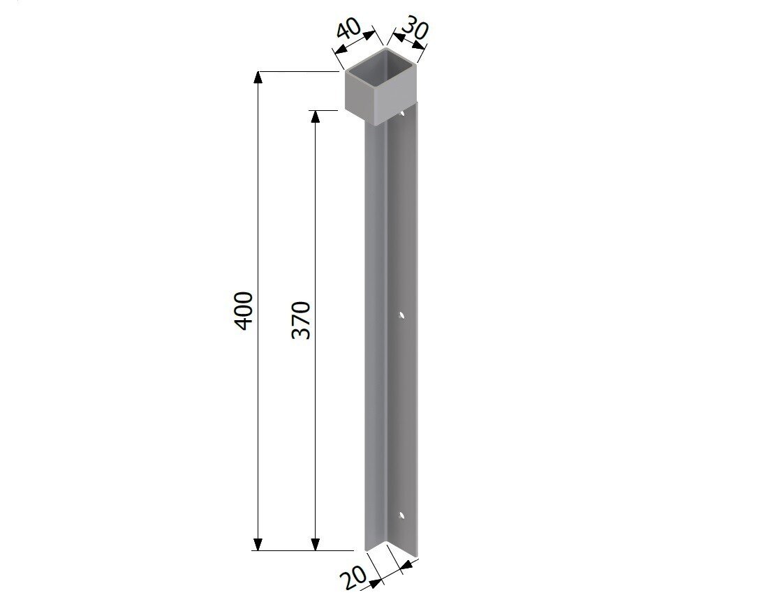 Angle bracket profile for closing 400 lacquered, left