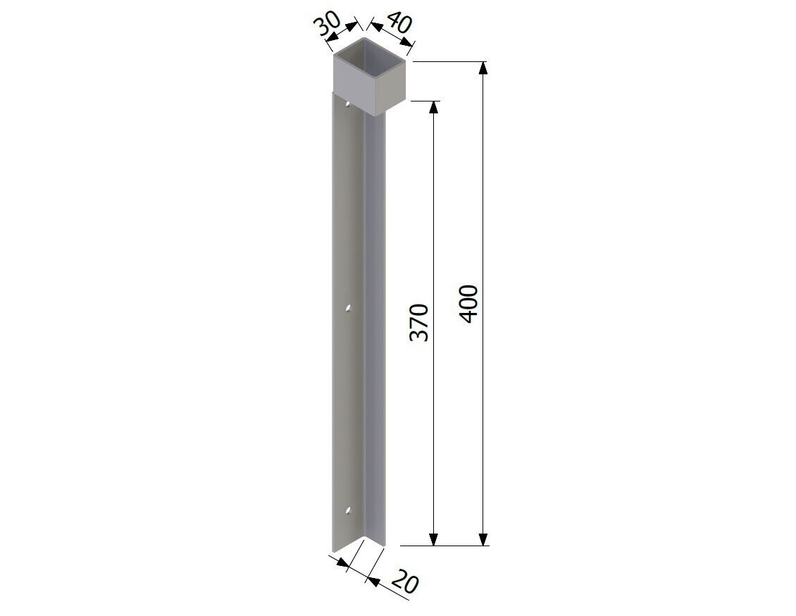 Angle bracket profile for closing 400 galvanized right