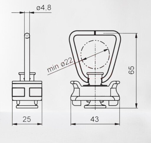 AIRLINE 500 kg PVC ORANGE MOUNTING BRACKET