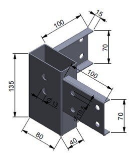 CORNER PL/TP 80X40 UNDER BORDER 70 (EMBOSSED 22.22.337) RAL