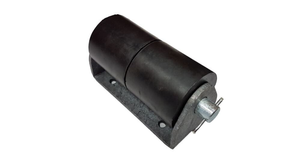 ROLL-STOP rubber bumper 165x75x90 height with double rubber roller Ø 70×75